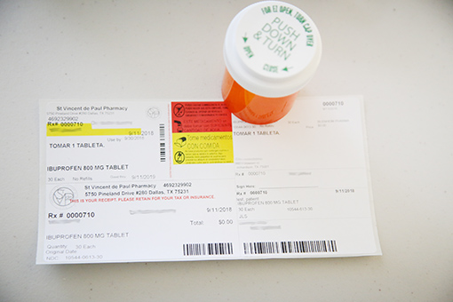 pill bottle with prescription label