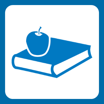icon of book and apple
