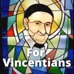 stained glass image of St. Vincent de Paul